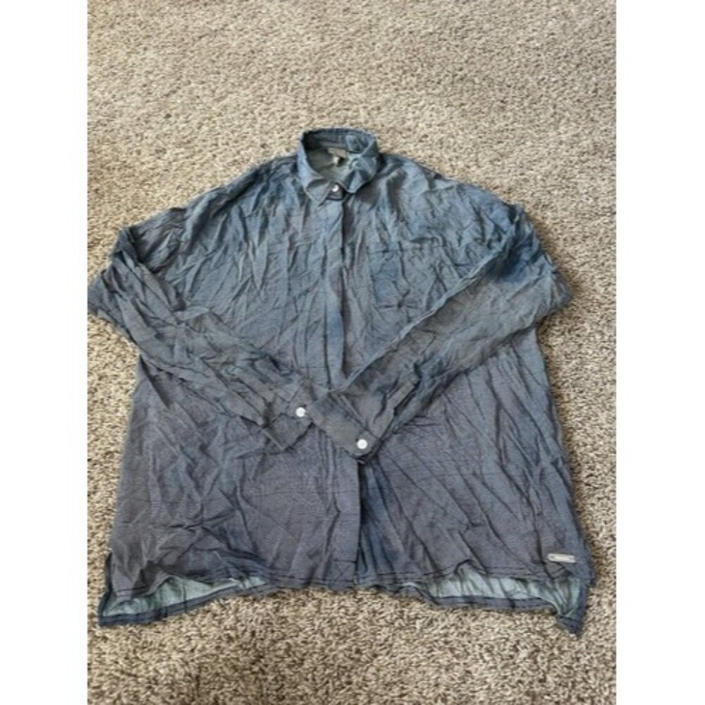 Bench Womens Button up Long Sleeve houndstooth Blue/White Size Small Rustic